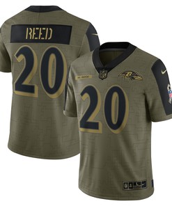 Ed Reed Baltimore Ravens 2021 Salute To Service Retired Player Limited Jersey - Olive Nfl
