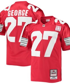 Eddie George Ohio State Buckeyes Mitchell & Ness 1995 Authentic Throwback Football Jersey - Scarlet Ncaa