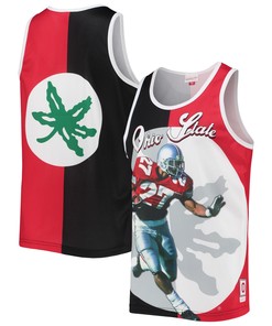 Eddie George Ohio State Buckeyes Mitchell & Ness Sublimated Player Tank Top - Black/scarlet Ncaa