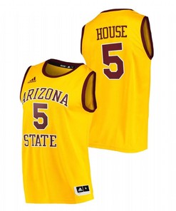 Eddie House 5 Arizona State Sun Devils Gold College Basketball Retired number Jersey