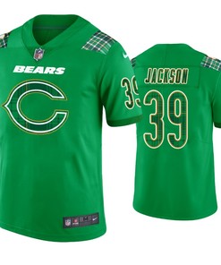 Eddie Jackson Chicago Bears #39 Jersey St. Patricks Day Kelly Green Lucky - Men