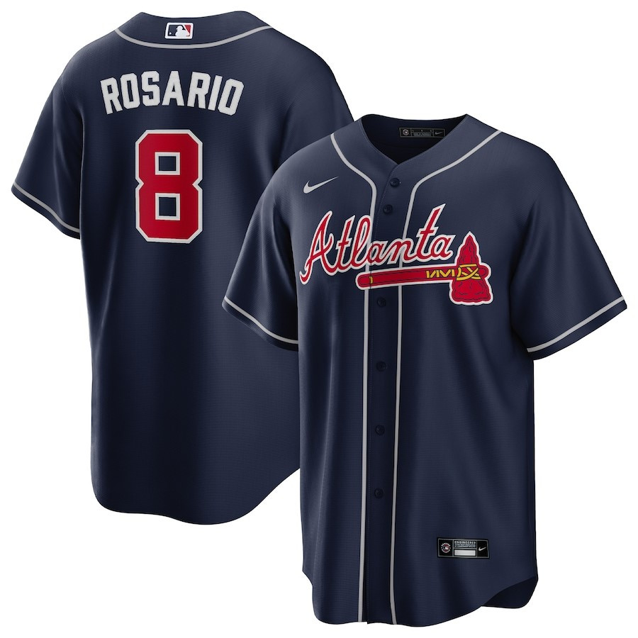 Eddie Rosario 8 Atlanta Braves Jersey, Alternate Player Jersey - Navy