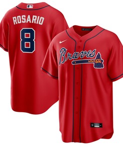 Eddie Rosario Atlanta Braves Alternate Replica Player Jersey Red Mlb