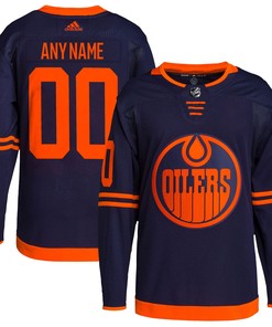 Edmonton Oilers Adidas Alternate Primegreen Authentic Pro Custom Jersey - Navy Custom Jerseys Nhl