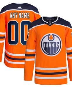 Edmonton Oilers Adidas Home Authentic Pro Custom Jersey Orange Custom Jerseys Nhl