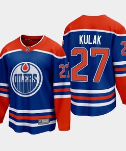 Edmonton Oilers Brett Kulak 27 2022-23 Home Royal Jersey Premier