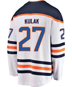 Edmonton Oilers Brett Kulak 27 Away 2022 Stanley Cup Champions Breakaway Men Jersey - White