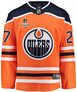 Edmonton Oilers Brett Kulak 27 Home 2022 Stanley Cup Champions Breakaway Men Jersey - Orange