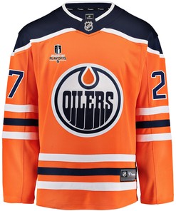 Edmonton Oilers Brett Kulak 27 Home 2022 Stanley Cup Playoffs Breakaway Men Jersey - Orange