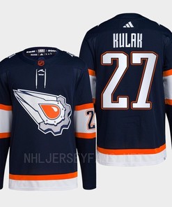 Edmonton Oilers Brett Kulak 27 Navy Primegreen Reverse Retro 2.0 Jersey 2022