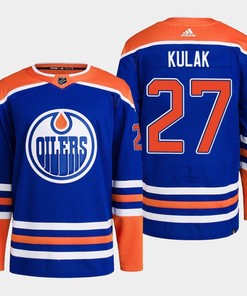 Edmonton Oilers Brett Kulak 27 Royal Primegreen 2022-23 Home Jersey
