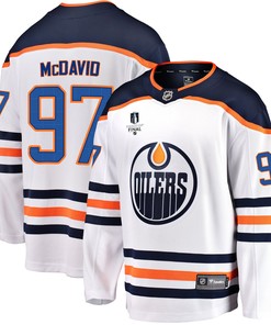 Edmonton Oilers Connor McDavid 97 Away 2022 Stanley Cup Final Breakaway Men Jersey - White