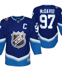 Edmonton Oilers Connor McDavid 97 Blue 2022 All-Star Western Jersey Youth