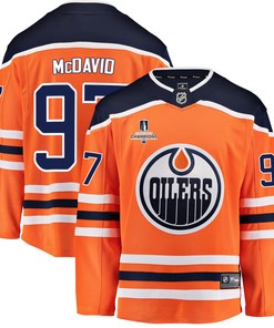 Edmonton Oilers Connor McDavid 97 Home 2022 Stanley Cup Champions Breakaway Men Jersey - Orange