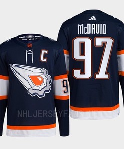 Edmonton Oilers Connor McDavid 97 Navy Primegreen Reverse Retro 2.0 Jersey 2022