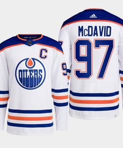 Edmonton Oilers Connor McDavid 97 White Away Primegreen Jersey 2022-23