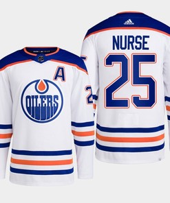 Edmonton Oilers Darnell Nurse 25 White Away Primegreen Jersey 2022-23