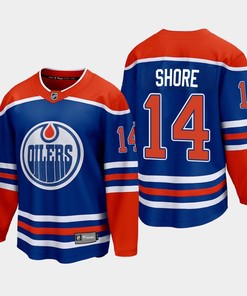 Edmonton Oilers Devin Shore 14 2022-23 Home Royal Jersey Premier