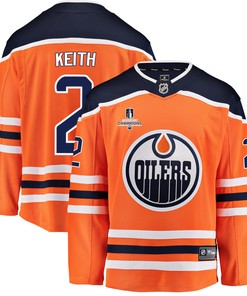 Edmonton Oilers Duncan Keith 2 Home 2022 Stanley Cup Champions Breakaway Men Jersey - Orange