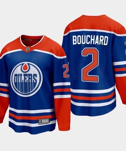 Edmonton Oilers Evan Bouchard 2 2022-23 Home Royal Jersey Premier