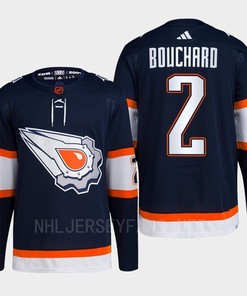 Edmonton Oilers Evan Bouchard 2 Navy Primegreen Reverse Retro 2.0 Jersey 2022