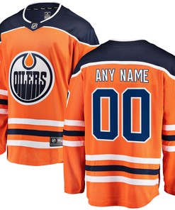 Edmonton Oilers Fanatics Branded Home Breakaway Custom Jersey - Orange Custom Jerseys Nhl