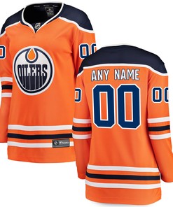 Edmonton Oilers Fanatics Branded Womens Home Breakaway Custom Jersey - Orange Custom Jerseys Nhl