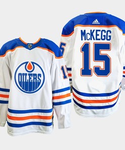 Edmonton Oilers Greg McKegg 15 White Primegreen Away Jersey 2022-23