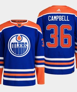 Edmonton Oilers Jack Campbell 36 Royal Primegreen 2022-23 Home Jersey