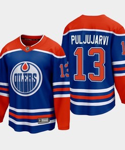 Edmonton Oilers Jesse Puljujarvi 13 2022-23 Home Royal Jersey Premier