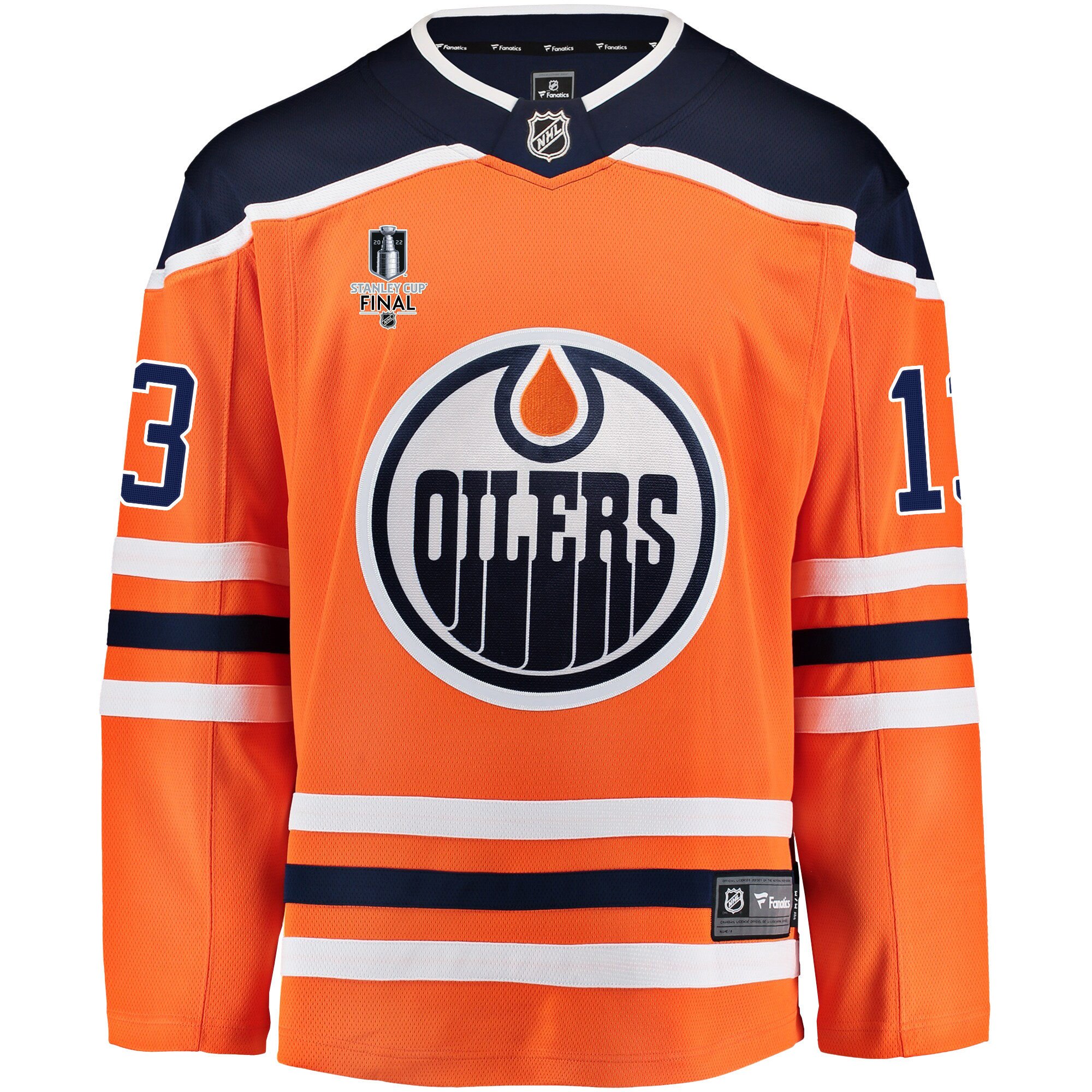 Edmonton Oilers Jesse Puljujarvi 13 Home 2022 Stanley Cup Final Breakaway Men Jersey - Orange