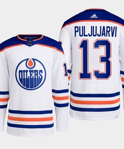 Edmonton Oilers Jesse Puljujarvi White Away Primegreen Jersey 2022-23
