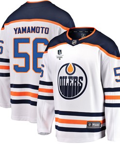 Edmonton Oilers Kailer Yamamoto 56 Away 2022 Stanley Cup Final Breakaway Men Jersey - White
