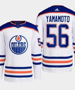 Edmonton Oilers Kailer Yamamoto 56 White Away Primegreen Jersey 2022-23