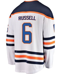 Edmonton Oilers Kris Russell 6 Away 2022 Stanley Cup Final Breakaway Men Jersey - White