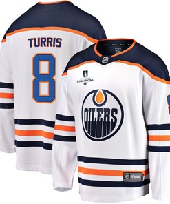 Edmonton Oilers Kyle Turris 8 Away 2022 Stanley Cup Champions Breakaway Men Jersey - White