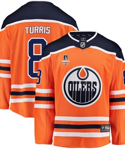 Edmonton Oilers Kyle Turris 8 Home 2022 Stanley Cup Final Breakaway Men Jersey - Orange