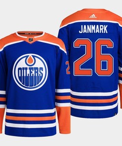 Edmonton Oilers Mattias Janmark 26 Royal Primegreen 2022-23 Home Jersey