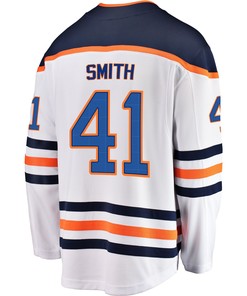 Edmonton Oilers Mike Smith 41 Away 2022 Stanley Cup Final Breakaway Men Jersey - White