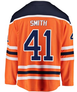 Edmonton Oilers Mike Smith 41 Home 2022 Stanley Cup Final Breakaway Men Jersey - Orange