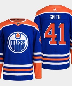 Edmonton Oilers Mike Smith 41 Royal Primegreen 2022-23 Home Jersey