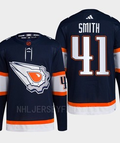 Edmonton Oilers Mike Smith 44 Navy Primegreen Reverse Retro 2.0 Jersey 2022