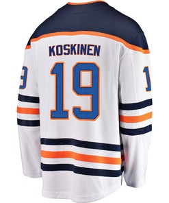 Edmonton Oilers Mikko Koskinen 19 Away 2022 Stanley Cup Final Breakaway Men Jersey - White