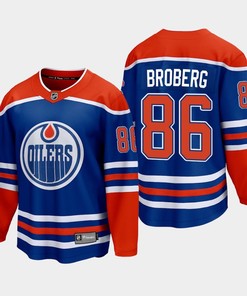 Edmonton Oilers Philip Broberg 86 2022-23 Home Royal Jersey Premier