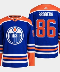 Edmonton Oilers Philip Broberg 86 Royal Primegreen 2022-23 Home Jersey