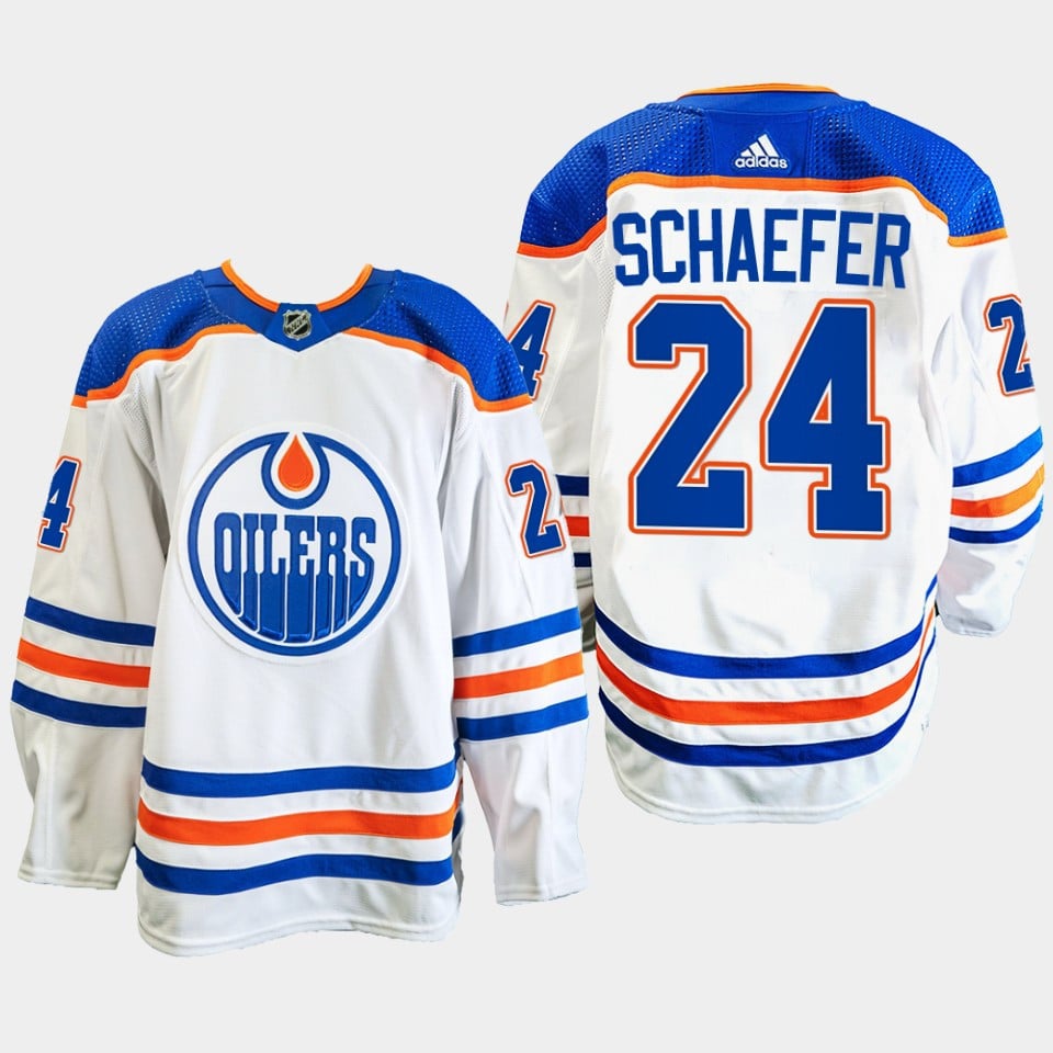 Edmonton Oilers Reid Schaefer 24 White Away Primegreen Jersey 2022-23
