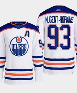 Edmonton Oilers Ryan Nugent-Hopkins 93 White Away Primegreen Jersey 2022-23