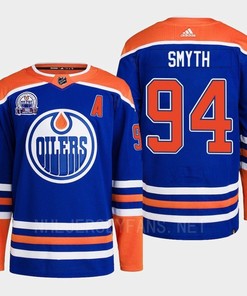 Edmonton Oilers Ryan Smyth 94 Royal Primegreen Hall Of Fame Patch Jersey 2022