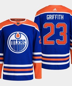 Edmonton Oilers Seth Griffith 23 Royal Primegreen 2022-23 Home Jersey