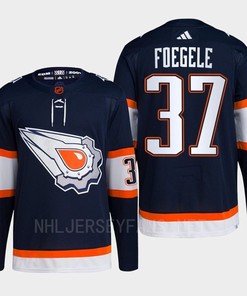 Edmonton Oilers Warren Foegele 37 Navy Primegreen Reverse Retro 2.0 Jersey 2022